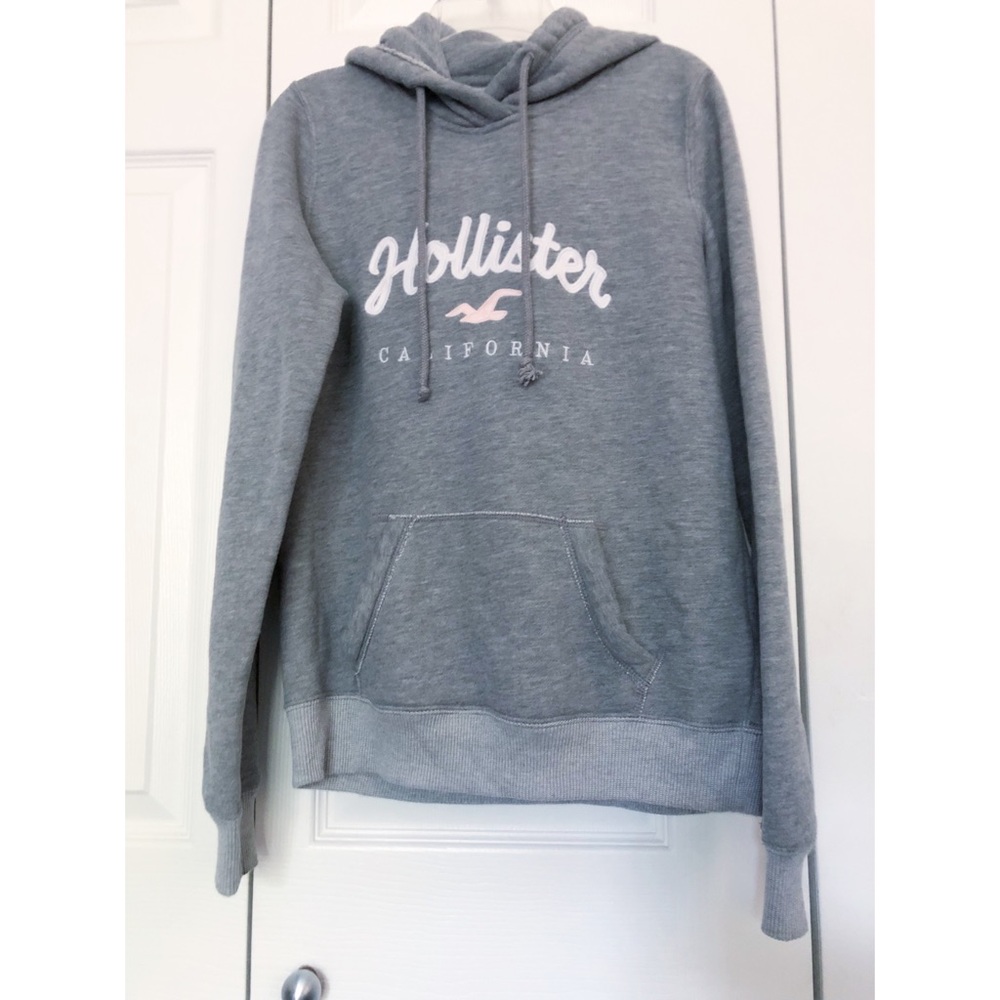Hollister California Women’s Gray Hoodie with Pink Embroidered Seagull - Picture 7 of 7